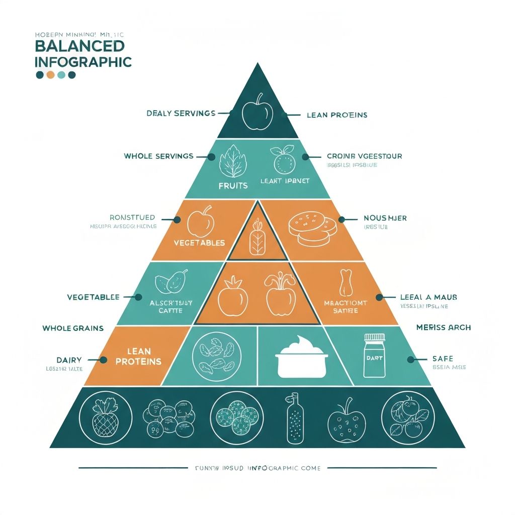 Infographic showing balanced nutritional intake
